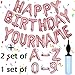 Awfrky 76pcs Happy Birthday Balloon Banner Rose Gold Balloons Letters Personalized 16 Mylar Foil Birthday Decorations include 2 Sets A Z 1 set Number 09 and HAPPY BIRTHDAY letters with Balloon Pump - Image 2