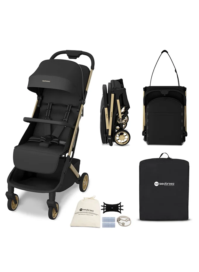 neobreez NEOLITE Ultra-Lightweight Cabin Size Approved Travel Compact Foldable Kids Baby Toddler Stroller, One-Hand Fold Baby Trolley, Adjustable Seat, UPF 50+Canopy, 0-4yrs,  22kg, 3yrs Warranty