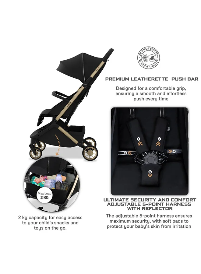 neobreez NEOLITE Ultra-Lightweight Cabin Size Approved Travel Compact Foldable Kids Baby Toddler Stroller, One-Hand Fold Baby Trolley, Adjustable Seat, UPF 50+Canopy, 0-4yrs,  22kg, 3yrs Warranty