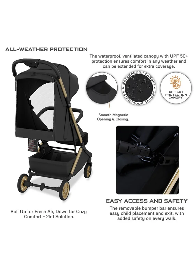neobreez NEOLITE Ultra-Lightweight Cabin Size Approved Travel Compact Foldable Kids Baby Toddler Stroller, One-Hand Fold Baby Trolley, Adjustable Seat, UPF 50+Canopy, 0-4yrs,  22kg, 3yrs Warranty