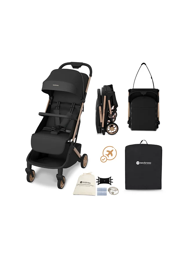 neobreez NEOLITE Ultra-Lightweight Cabin Size Approved Travel Compact Foldable Kids Baby Toddler Stroller, One-Hand Fold Baby Trolley, Adjustable Seat, UPF 50+Canopy, 0-4yrs,  22kg, 3yrs Warranty