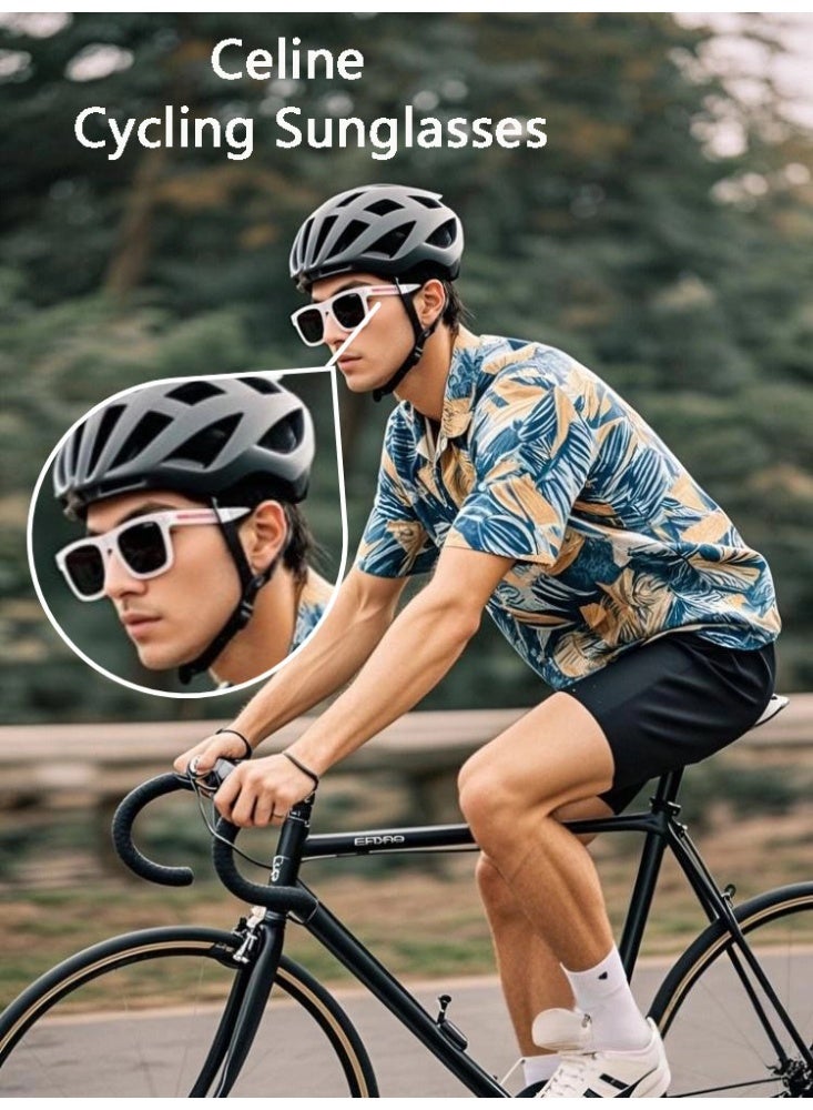Celine 100% UVA / UVB Protection Unisex Metal Sunglasses Cycling Sunglasses - Image 3