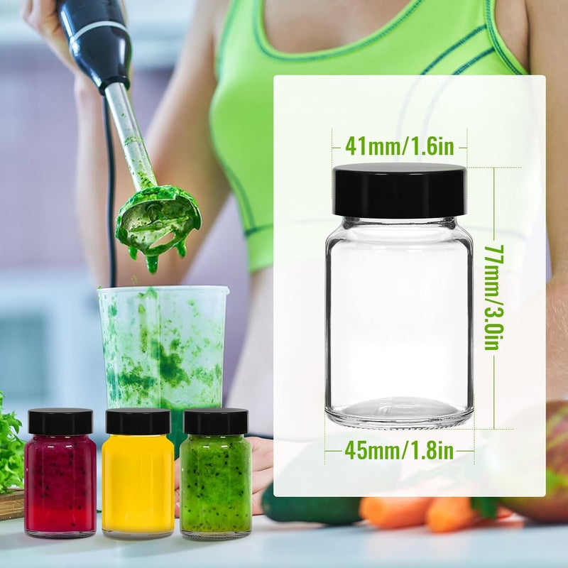 Alotpower 2oz Ginger Shots Bottles 12Pack- Portable Leakproof 2 oz Glass Jars with Lids- Glass Juice Shot Bottles with Caps for Wellness Shot(2 fl. oz, Set of 12) - Image 2