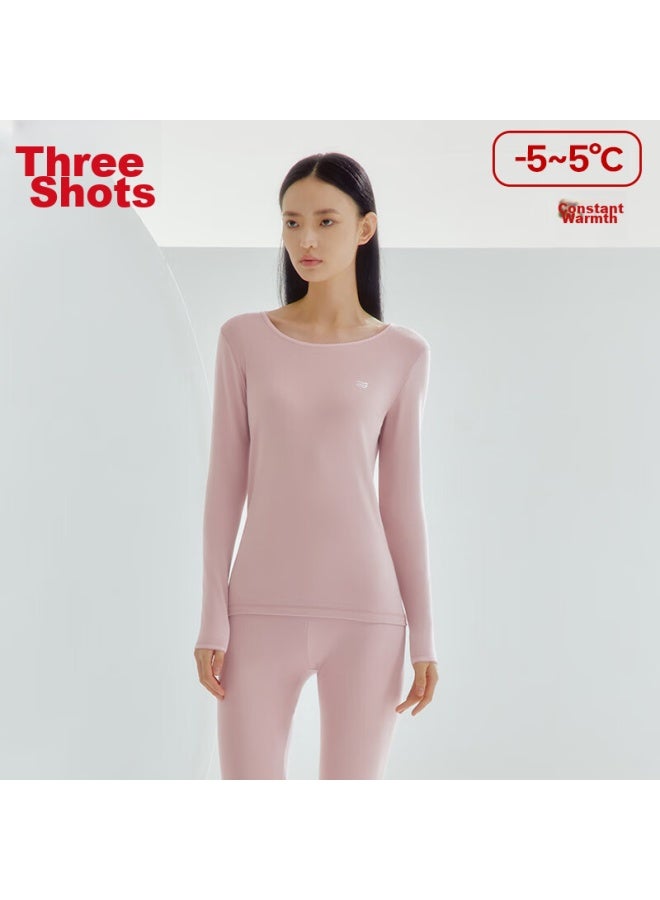 THREEGUN Threegun [soft Breathable Round Neck] Autumn Underwear Set, All-cotton Thermal Underwear, Women's Anti-static Thick Cotton Sweater Set  - Image 1