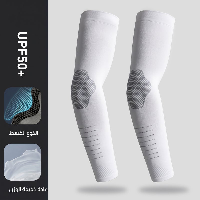 Men's Sun Protection Arm Sleeves – Ice Silk UV Protection, Breathable, Large Size - Image 5