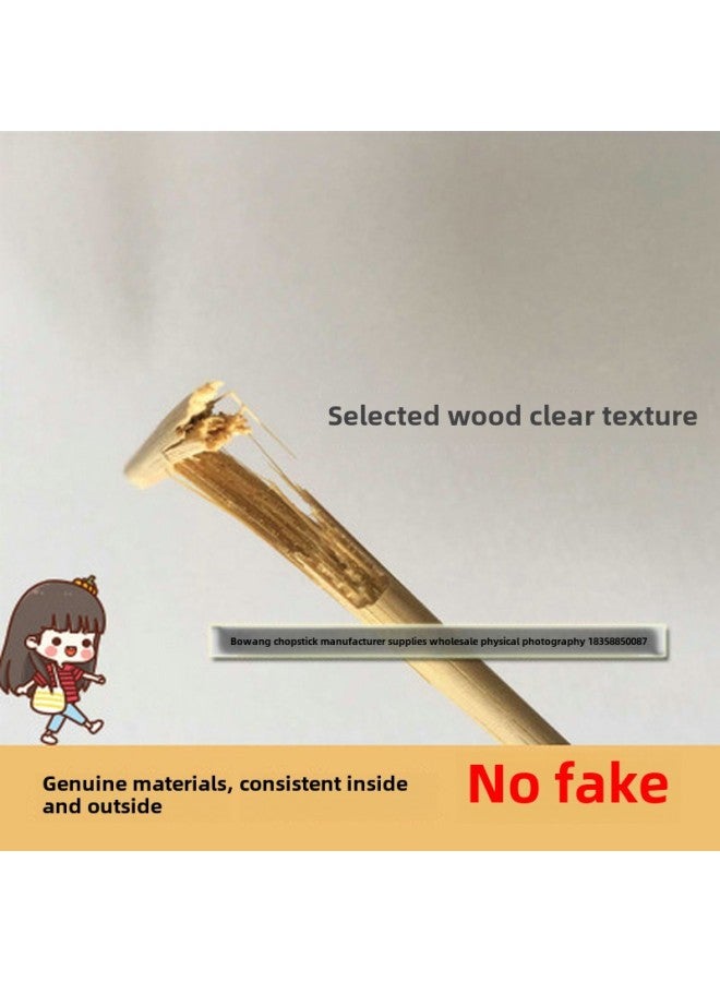 Children's Bamboo Solid Wood Chopsticks Household Kids Students Kindergarten Baby Chopsticks 18cm Short Free Engraving-Color:Carbonized Bamboo Chopsticks 19cm-Specifications:18cm  - Image 4