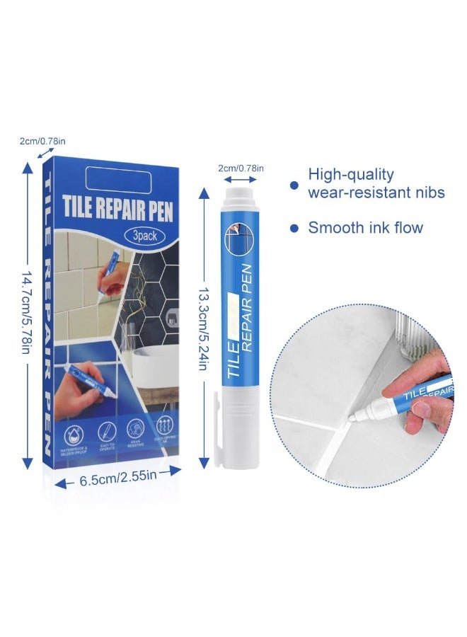 Luckam 3Pack Tile Grout Repair Pen Set - Waterproof, Fast-Drying Grout Sealer & Cleaner for Bathrooms and Kitchens - Grouting Paint Pens for Wall and Tile Repair - Image 4