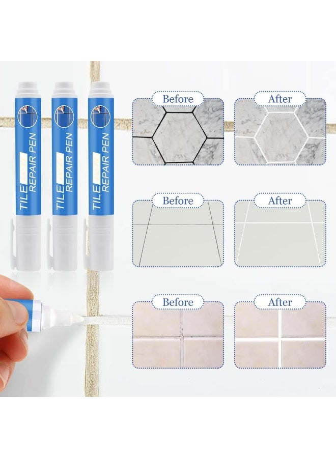 Luckam 3Pack Tile Grout Repair Pen Set - Waterproof, Fast-Drying Grout Sealer & Cleaner for Bathrooms and Kitchens - Grouting Paint Pens for Wall and Tile Repair - Image 3