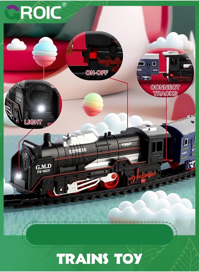 GROIC Train Set,Electric Train with Lights & Sound,Train Toys with Steam Locomotive,Passenger Carriage & Luxury Tracks,Electric Track Train for Kids  - Image 5