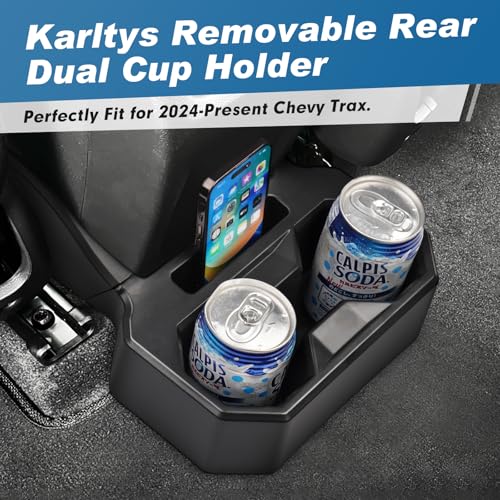Karltys Car Backseat Cup Holder Fixable Rear Cup Holder Organizer Tray with Tools Interior Accessories Floor Back Seat Cup Holder for Chevy Chevrolet Trax 2024 2025 2026 - Image 3