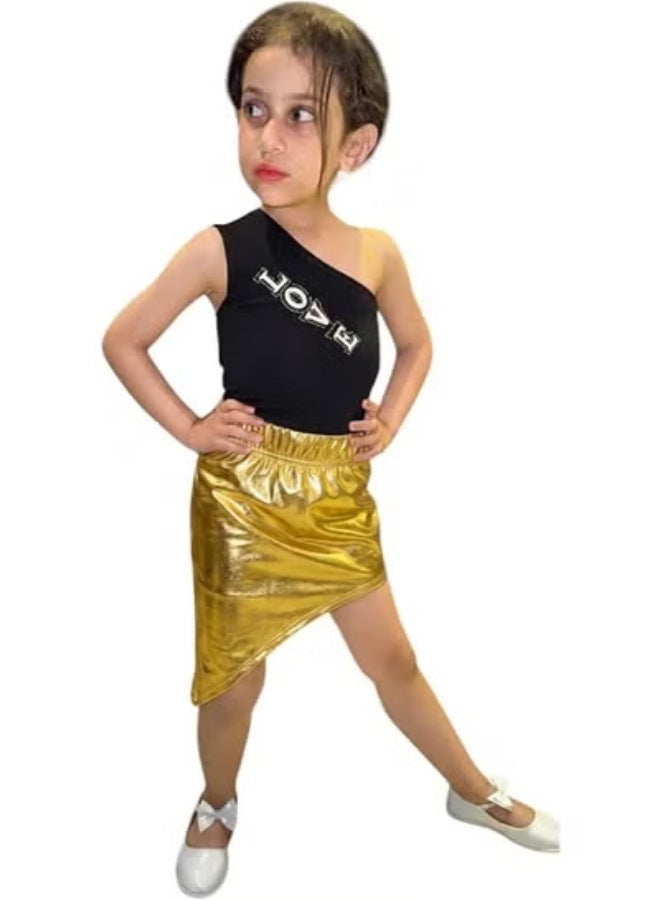 Girls' leather disco skirt