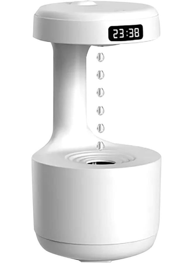 Anti-Gravity Water Droplet Humidifier, Backflow Creative Humidifier with Silent, Timing Shutdown, Cold Mist Humidifier, 800ML Water Capacity, LED Light (White)
