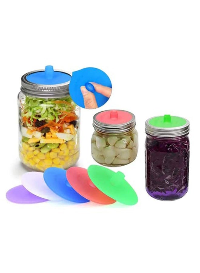 Peachjoy Silicone Fermenting Lids, Waterless Airlock Fermentation Jar Lids, Wide Mouth Jar Fermenter Cap, Premium Silicone Top, Suitable for Pickles, and Fermented Probiotic Food (5 Pcs) - Image 2