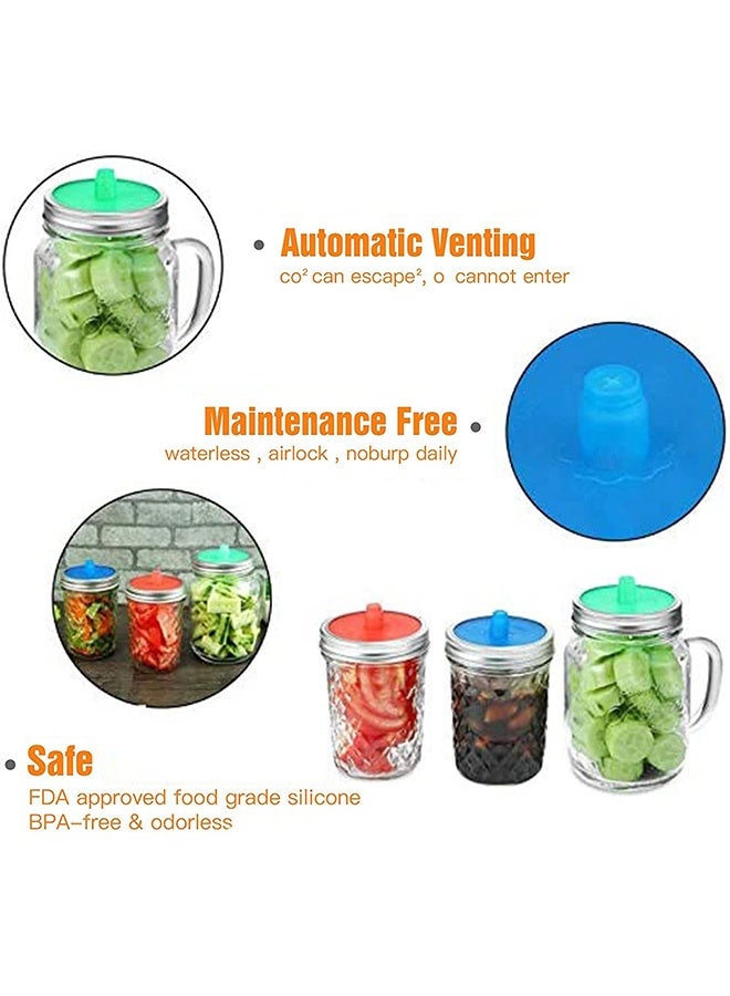 Peachjoy Silicone Fermenting Lids, Waterless Airlock Fermentation Jar Lids, Wide Mouth Jar Fermenter Cap, Premium Silicone Top, Suitable for Pickles, and Fermented Probiotic Food (5 Pcs) - Image 5