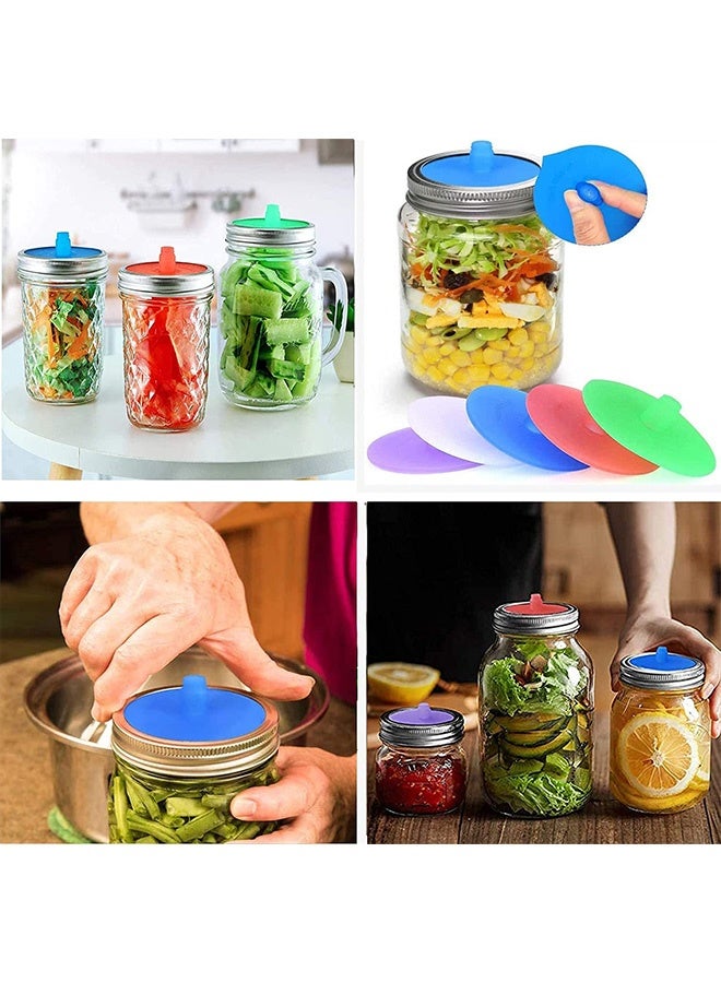 Peachjoy Silicone Fermenting Lids, Waterless Airlock Fermentation Jar Lids, Wide Mouth Jar Fermenter Cap, Premium Silicone Top, Suitable for Pickles, and Fermented Probiotic Food (5 Pcs) - Image 4