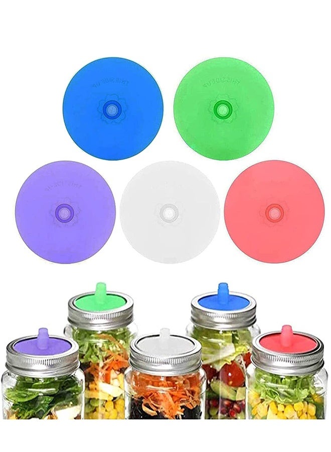 Peachjoy Silicone Fermenting Lids, Waterless Airlock Fermentation Jar Lids, Wide Mouth Jar Fermenter Cap, Premium Silicone Top, Suitable for Pickles, and Fermented Probiotic Food (5 Pcs) - Image 1