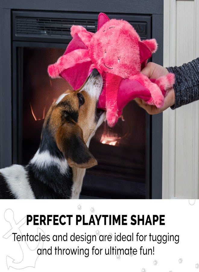 Furhaven Crinkle & Squeaky Plush Dog Toy for Small/Medium Dogs, Washable w/ Ruff Stuff Reinforcement - Kraken the Vampire Squid Plush - Vibrant Pink, One Size - Image 5