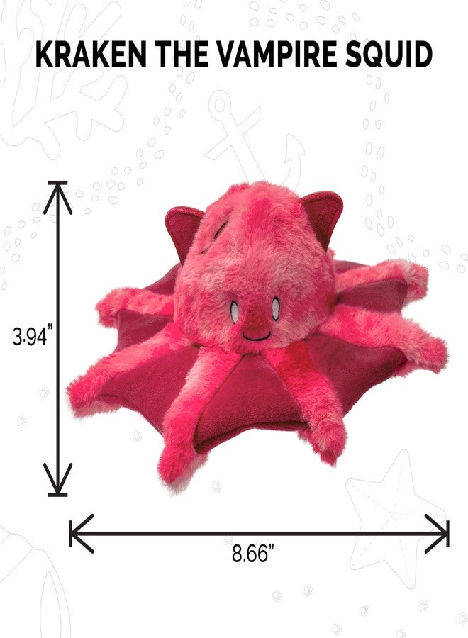 Furhaven Crinkle & Squeaky Plush Dog Toy for Small/Medium Dogs, Washable w/ Ruff Stuff Reinforcement - Kraken the Vampire Squid Plush - Vibrant Pink, One Size - Image 2