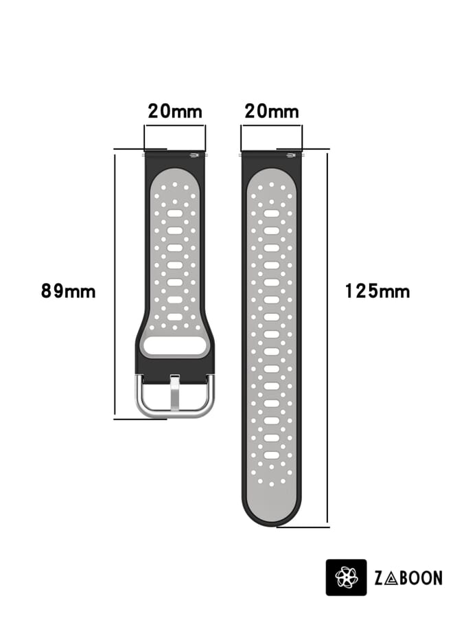 Zaboon Replacement Band For Amazfit GTS 4 Mini 20mm Breathable Two-Color Silicone Watch Band - Image 5
