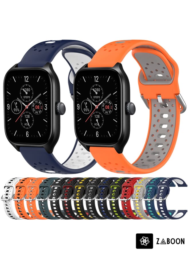 Zaboon Replacement Band For Amazfit GTS 4 Mini 20mm Breathable Two-Color Silicone Watch Band - Image 3