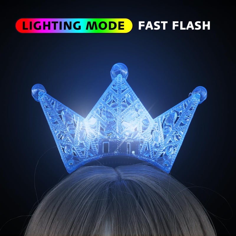 سولوستر 5 قطع عصابة رأس مضيئة، تاج هالوين، عصابة رأس تاج LED مضيء للفتيات والفتيان لدعائم صور الهالوين وأعياد الميلاد (لون عشوائي) - Image 3