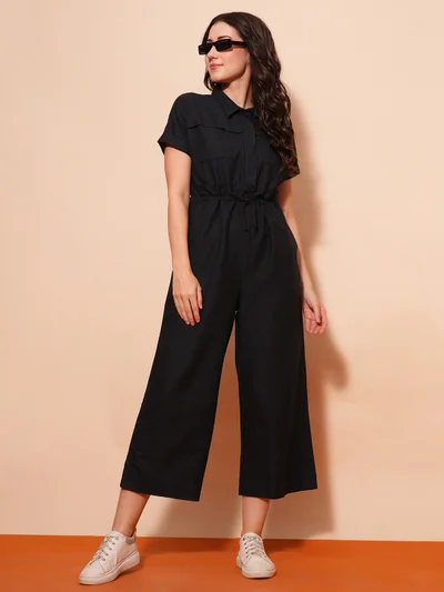 globus Women Linen Basic Jumpsuit
