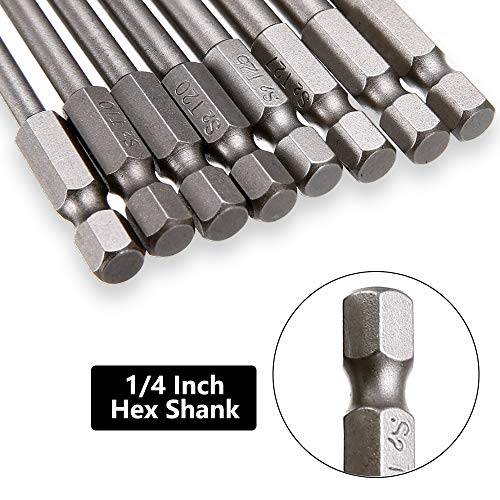 Saipor Saiper 8 Pieces 1/4 Inch Hex Shank Torx Security Head Screw Driver Bit Magnetic Star S2 Steel Screwdriver Set Bits T8-T40, 150mm/6 Inch Long - Image 4