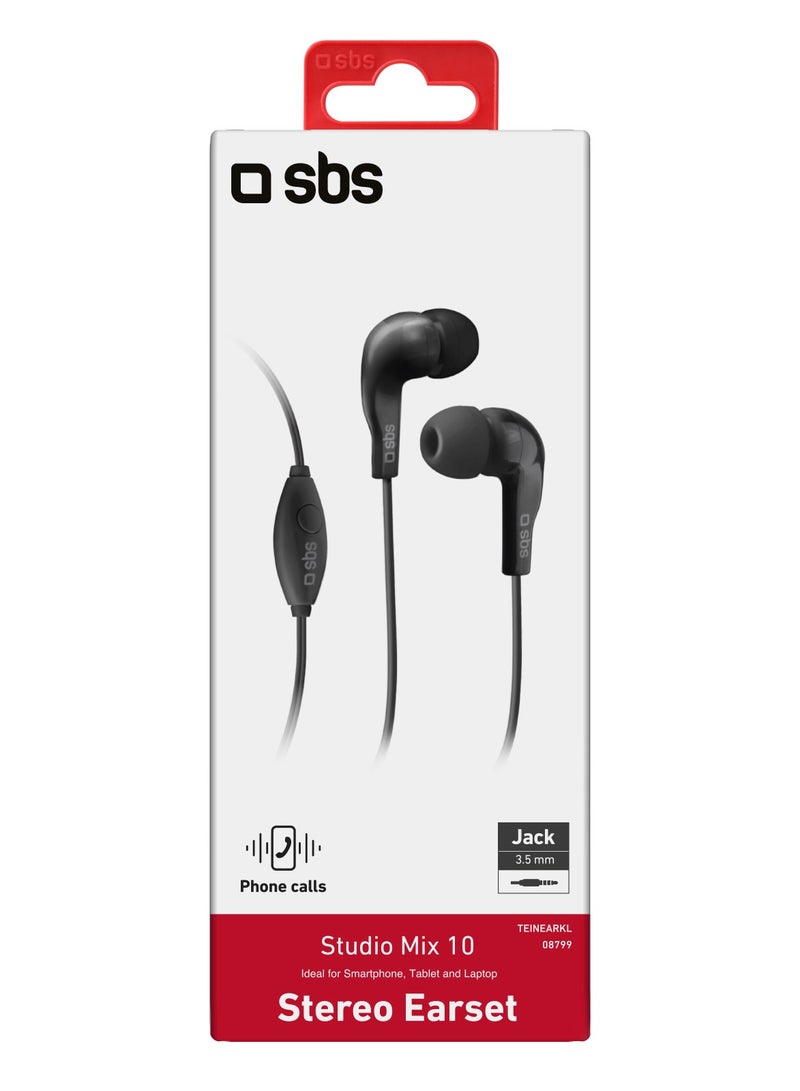 SBS In-ear stereo headset Studio Mix 10, jack 3.5 mm with microphone and  answer button  - Image 2