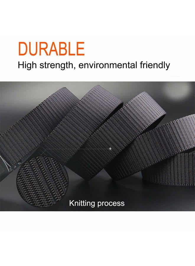 Coobbar 3-Pack Nylon Canvas Belt Plastic Buckle Belt Travel Adjustable Nylon Web Slide Belt, Dark, Generic - Image 4
