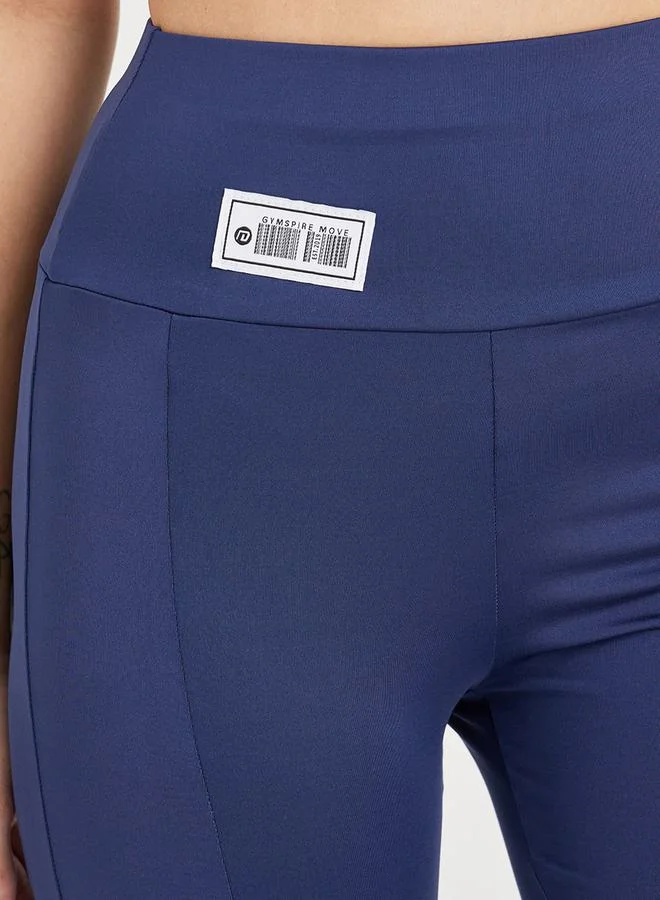 Styli Active Patch Detail Front Split Flared Leggings