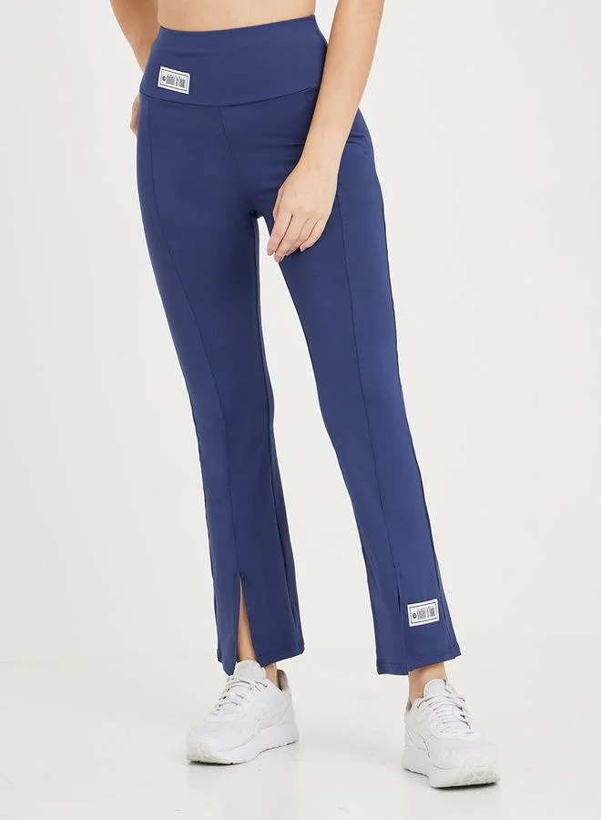 Styli Active Patch Detail Front Split Flared Leggings
