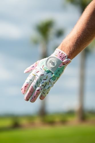 SHANKITGOLF Men’s Left Hand Golf Glove - Cabretta Leather Palm for Soft Tour Feel, Bold Styling - Ice Cream, M/L - Image 3