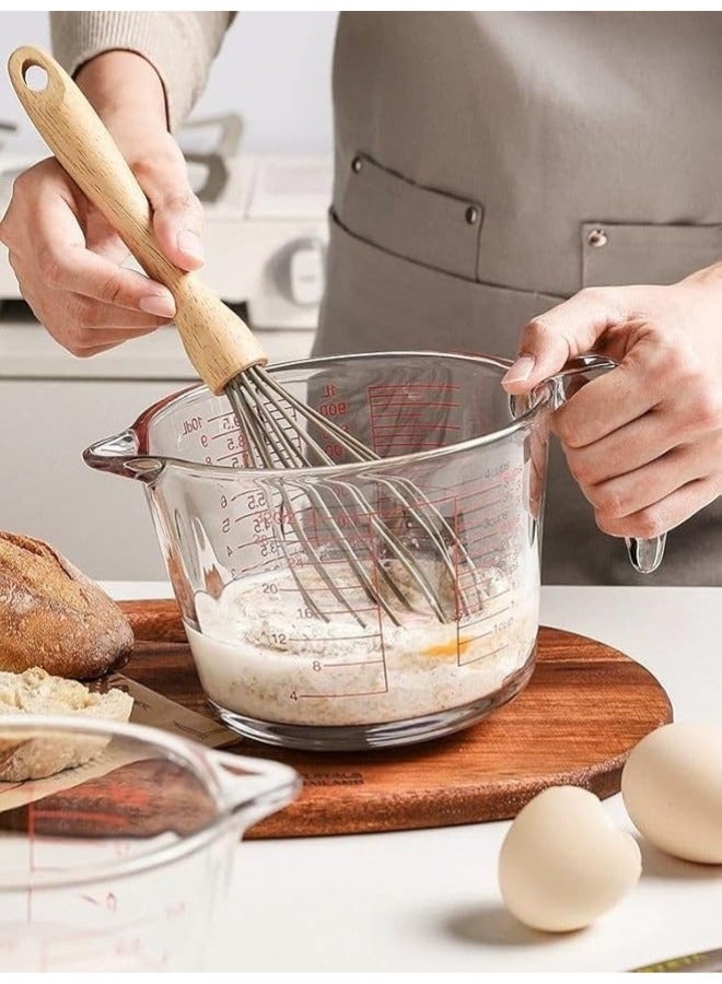 Glass Measuring Cup for Home Food, Milk Cup with High Temperature Resistant Scale, Suitable for Egg Cup for Baking in Kitchen and Microwave (1000ml) - Image 3