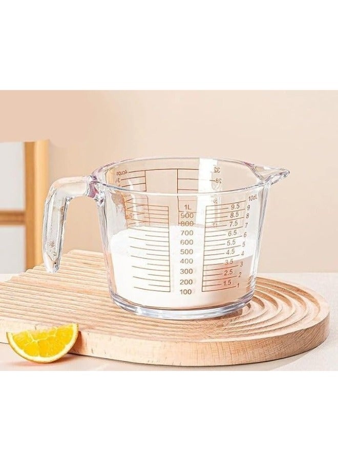 Glass Measuring Cup for Home Food, Milk Cup with High Temperature Resistant Scale, Suitable for Egg Cup for Baking in Kitchen and Microwave (1000ml) - Image 5