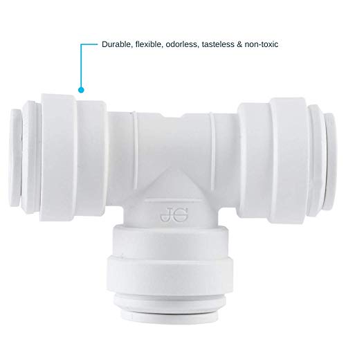 John Guest Speedfit 3/8 Inch x 3/8 Inch x 1/4 Inch OD Reducing Tee, Push to Connect Plastic Plumbing Fitting, PP30121208WP - Image 5