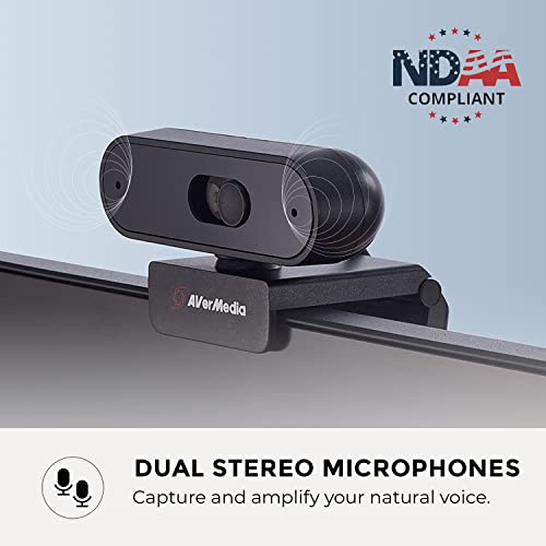 AVerMedia PW310P Webcam - Full 1080p 30fps HD Camera with Autofocus and Dual Stereo Microphones, Work from Home, Remote Learning - NDAA Compliant - Image 5