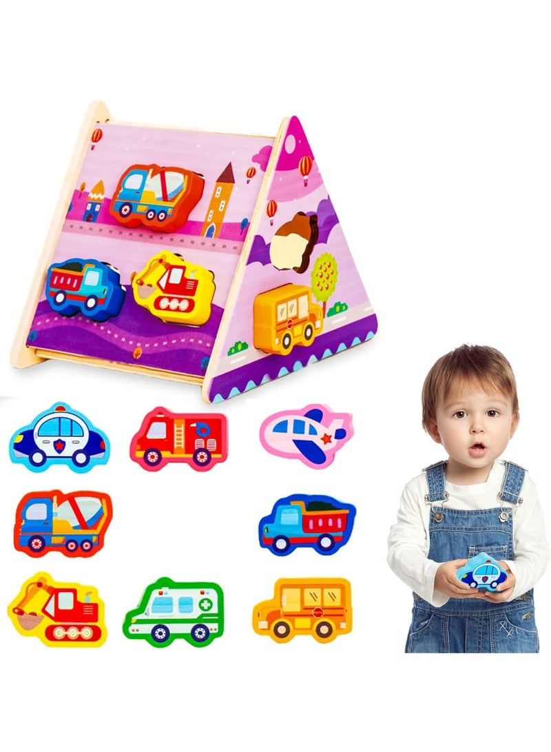 SOLARAE ألعاب ألغاز خشبية للأطفال، هدايا تعليمية للأطفال، ألغاز شكل وسائل النقل صديقة للبيئة، لعبة سفر للأطفال، للأولاد والبنات من عمر 1 2 3 سنوات - Image 5