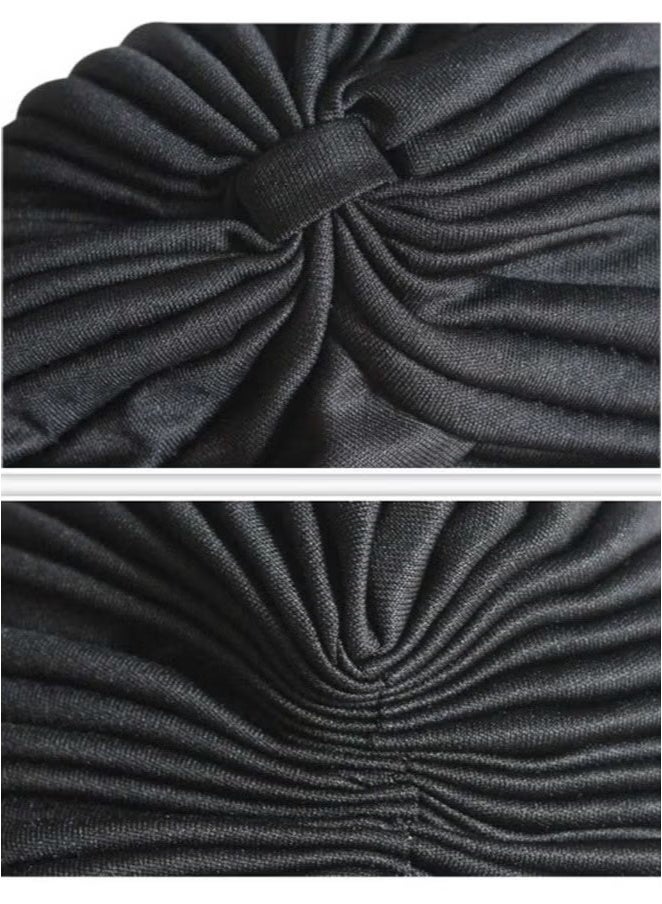 GMORO 6 Pieces Turbans for Women Soft Turban Head Wrap Pleated Beanie Cap - Image 5