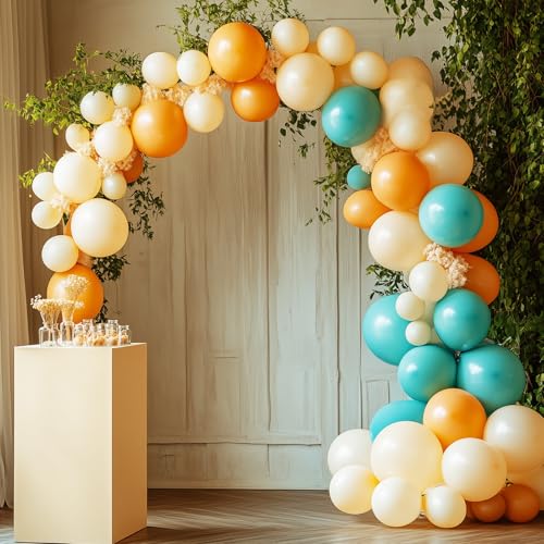 RUBFAC 129pcs Teal Blue Balloons Different Sizes 18 12 10 5 Inch Latex Turquoise Teal Balloon Garland Arch for Party Decoration Birthday Wedding Engagements Anniversary Baby Shower Party Supplies - Image 4