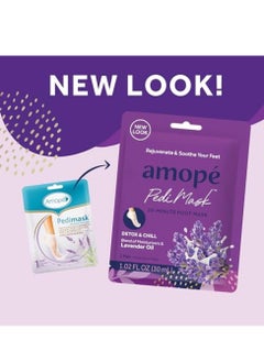 Amope Amopé PediMask 20-Minute Foot Mask, Intensely Moisturizing Socks, Rejuvenates & Soothes, Self-Care, w/ Lavender Oil, Urea, a Blend of Moisturizers & Vitamin Complex for Long Lasting Hydration, 3 pair  - Image 2