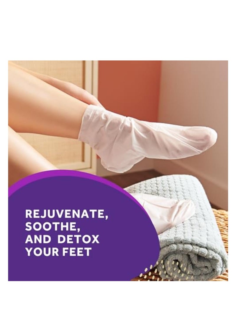 Amope Amopé PediMask 20-Minute Foot Mask, Intensely Moisturizing Socks, Rejuvenates & Soothes, Self-Care, w/ Lavender Oil, Urea, a Blend of Moisturizers & Vitamin Complex for Long Lasting Hydration, 3 pair  - Image 5