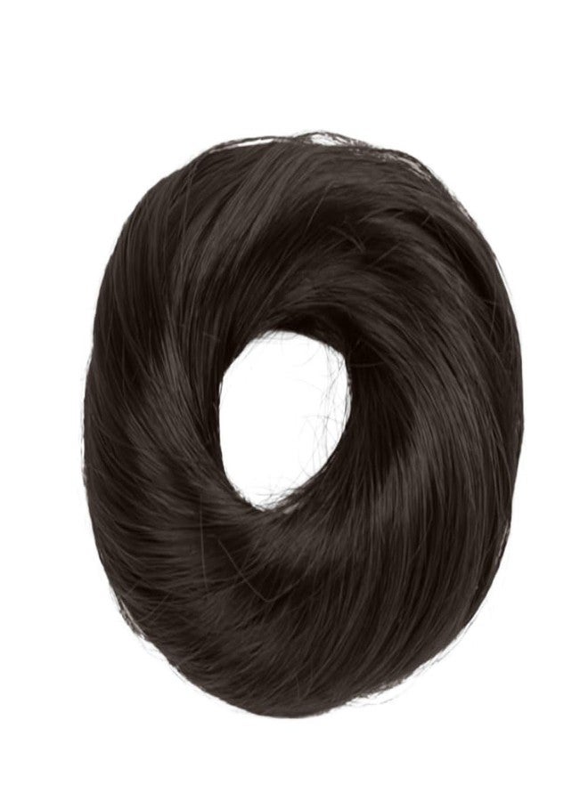 BLUSHIA Natural Brown Human Hair Buns - Messy Juda Bun - Donut Scrunchies with Elastic Rubber band - 1 Pc - Image 4