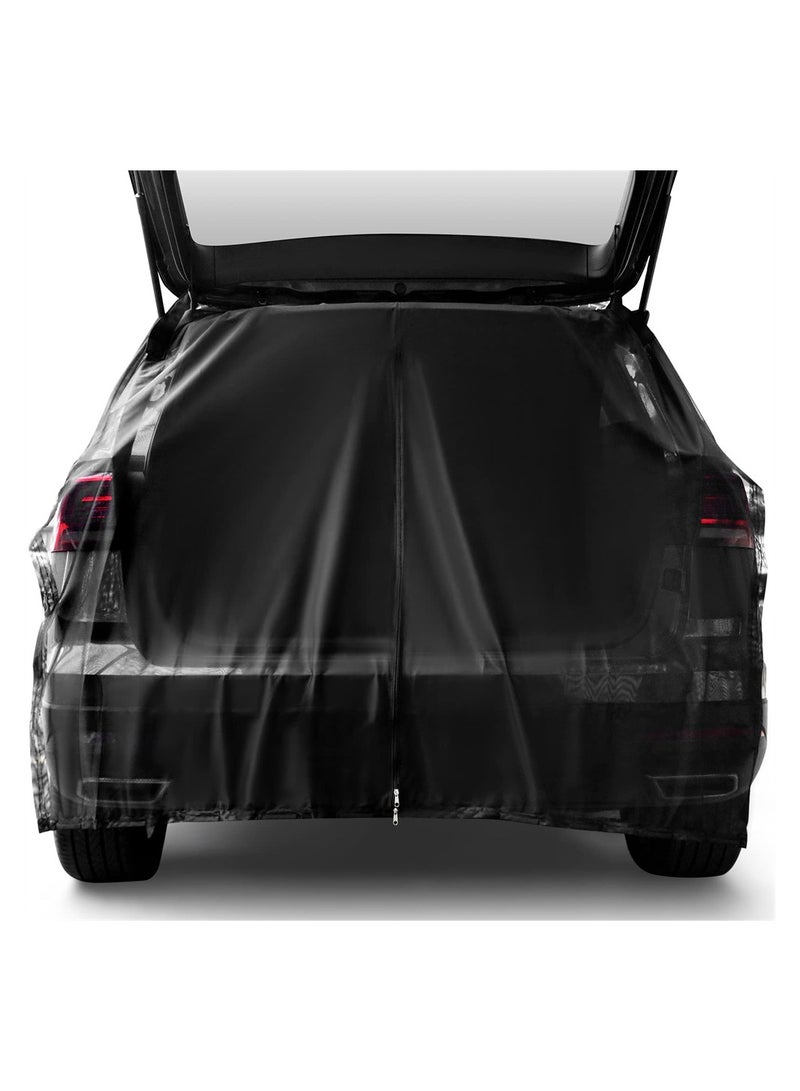 Excefore Car Tailgate Mosquito Net, Car Camping Net, Breathable Mesh Net for Car Tailgate for UV Sun Protection Ventilation Mesh Closed by Zipper, Magnetic Suction for SUV MPV Camping Self Drive Trip, L - Image 1