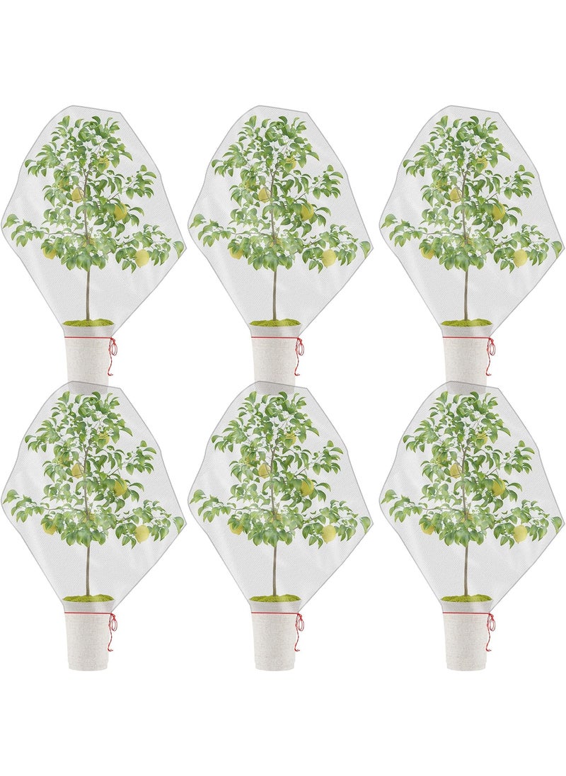Shappy 6 Pcs Garden Plant Fruits 34 x 23 Ft Netting Insect Bird Barrier Mesh Protection Netting Covers Bags with Drawstring Fruit Tree Flower Vegetables Net Protecting Plant 6 Pieces 413 x 276 Inch  - Image 1