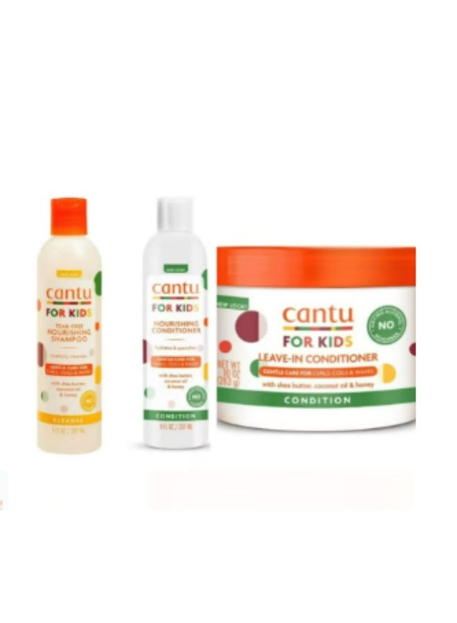 CANTO Care For Kids Nourishing Shampoo And Conditioner And Leave-In Conditioner 3 Pcs