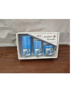 Generic Floral Scented Candles 3 Pieces (Blue)  - Image 1