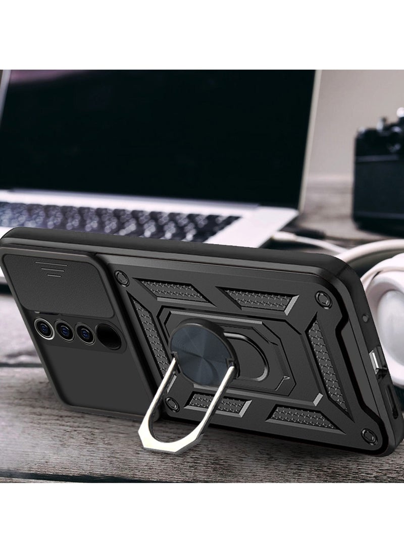 Generic - Case Cover Shockproof Windows Protective Case with Camera Protection and Metal Ring Compatible with Redmi Note 8 Pro (Black) - Image 1