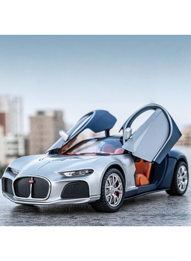 بوغاتي سيارة بوجاتي أتلانتيك موديل دايكاست ألومنيوم 1:24 بوظيفة السحب الخلفي أضواء مضيئة جزئياً هدية لهواة الجمع - Image 1