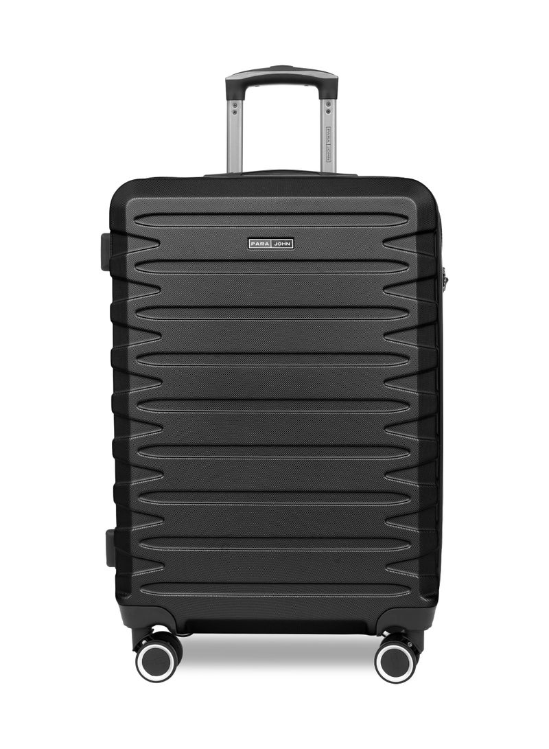 PARAJOHN AeroShield Lightweight ABS Hard Side 8 Wheels Spinner Luggage checked in  Trolley Bag with Lock 28 Inch - Black - Image 1