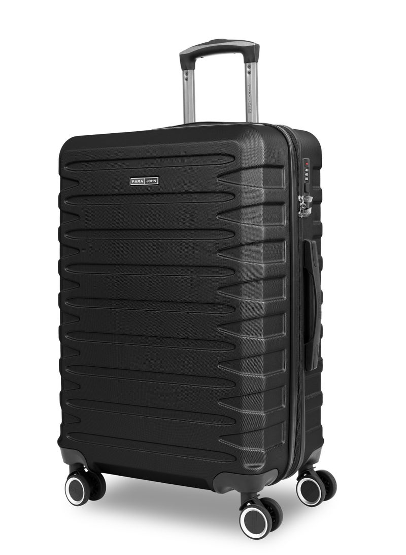 PARAJOHN AeroShield Lightweight ABS Hard Side 8 Wheels Spinner Luggage checked in  Trolley Bag with Lock 28 Inch - Black - Image 2